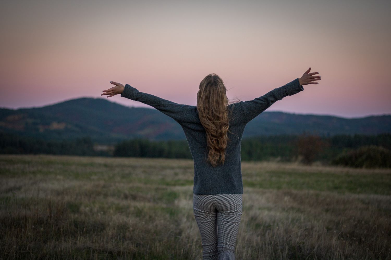 woman enjoys nature